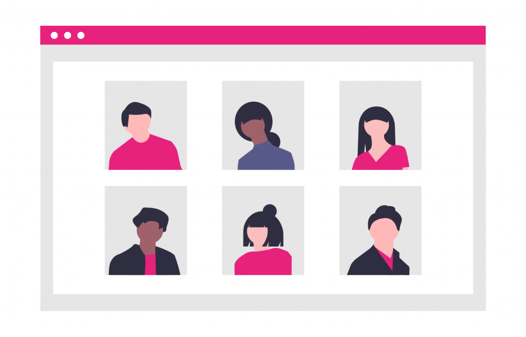 Tableau avec 6 photos de personnes