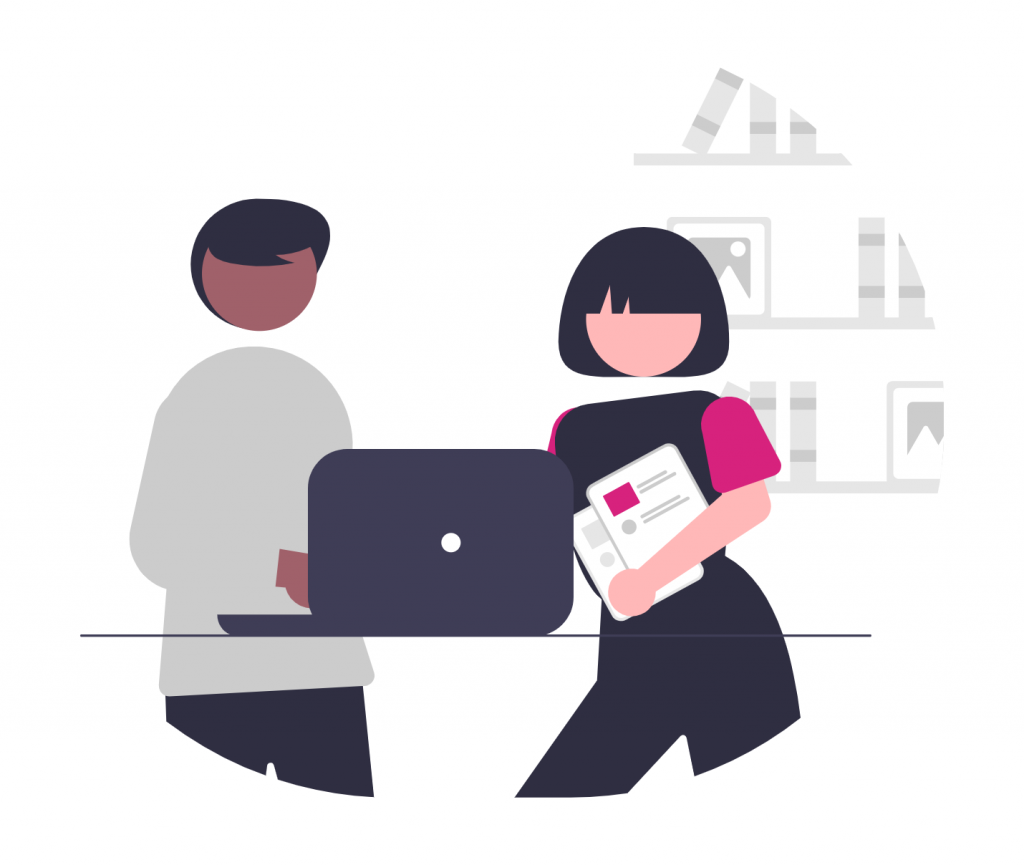 Deux personnes autour d'un PC