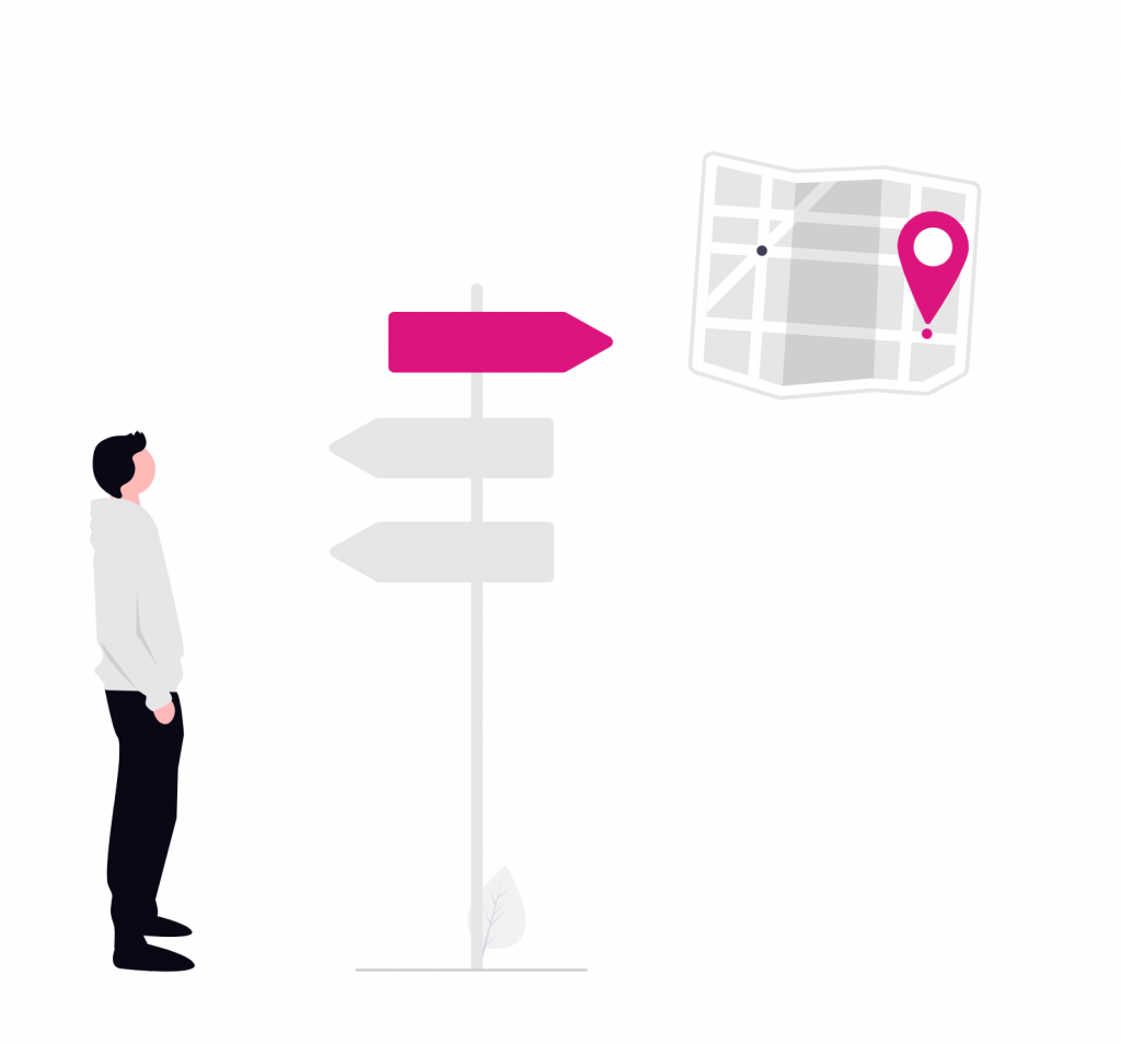 personne perdue devant un panneau - Décision Conseil RH aix-en-Provence